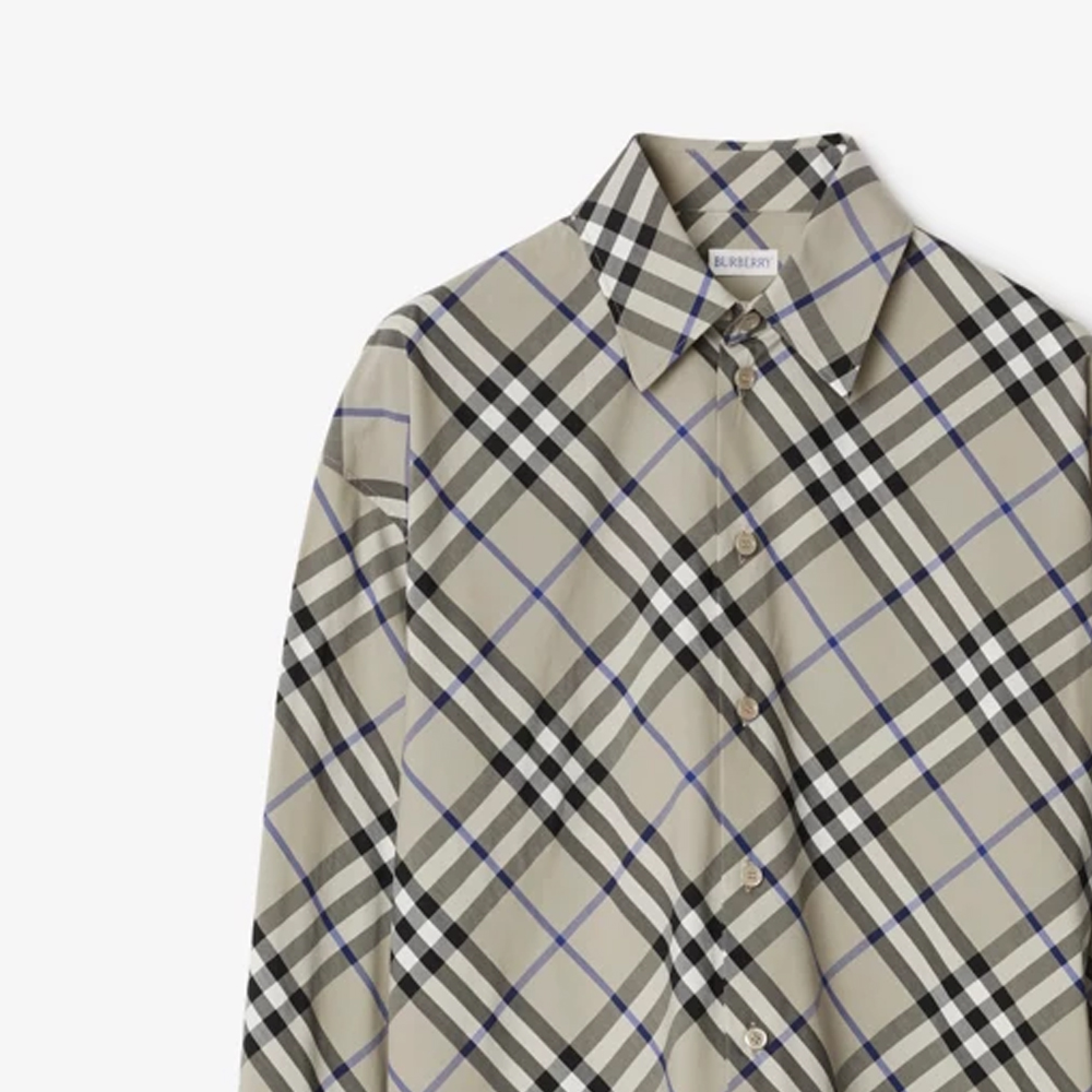 Cheap (Women) Burberry  Plaid Print Long Sleeve Shirt Moss Green. 80876421