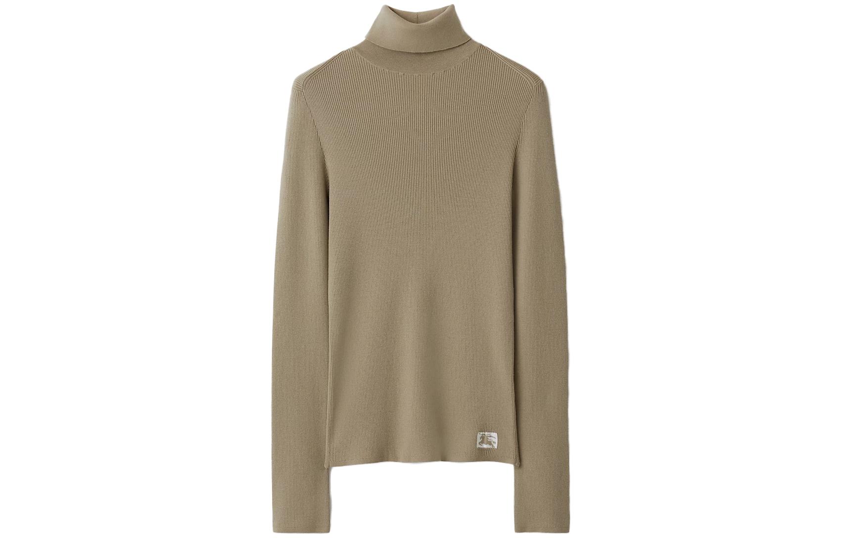 Shop (Women) Burberry  Plain High-Neck Long-Sleeve Knit Sweater 80775981