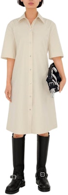 (W) 博柏利纯白短袖中长衬衫连衣裙 80835541 Shop (W) 博柏利纯白短袖中长衬衫连衣裙 80835541