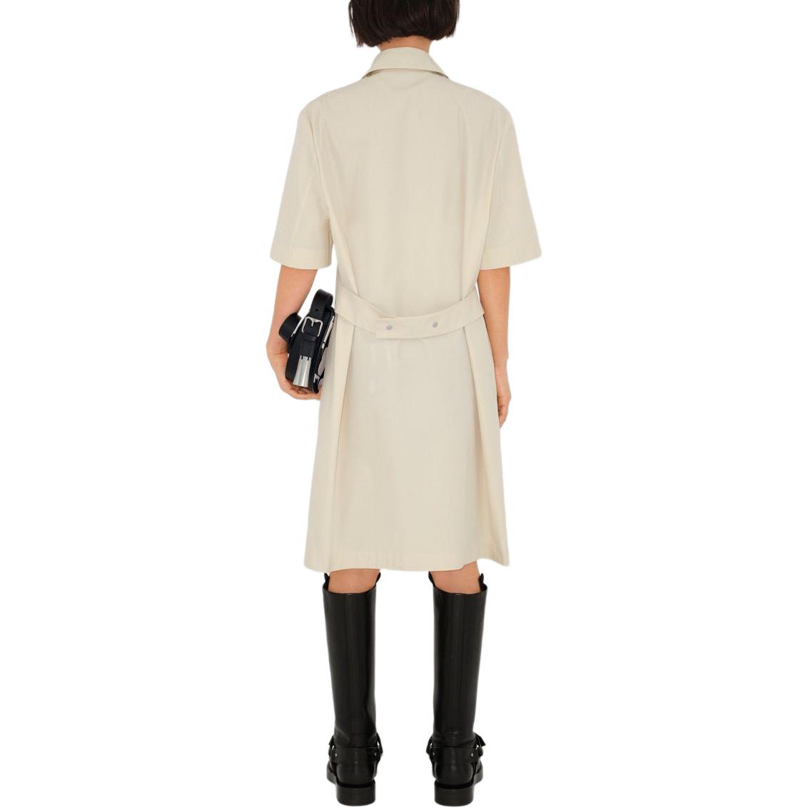 Purchase (W) 博柏利纯白短袖中长衬衫连衣裙 80835541