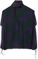 (Women) Burberry Purple Check Colorblock Sleeveless Casual Shirt. 80777421 (Women) Burberry Purple Check Colorblock Sleeveless Casual Shirt. 80777421