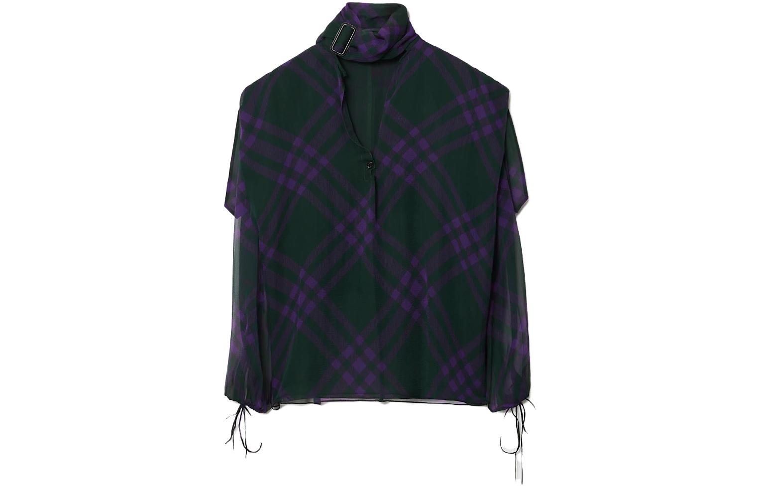 (Women) Burberry  Purple Check Colorblock Sleeveless Casual Shirt. 80777421 圖 2
