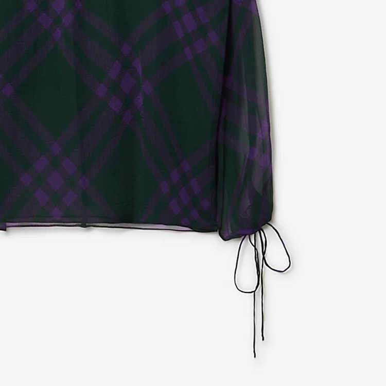 (Women) Burberry  Purple Check Colorblock Sleeveless Casual Shirt. 80777421 圖 6