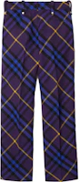 (Women) Burberry Purple Check Wool Straight-Leg Casual Pants 80783731 (Women) Burberry Purple Check Wool Straight-Leg Casual Pants 80783731