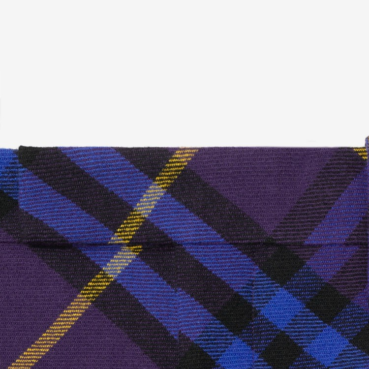 (Women) Burberry  Purple Check Wool Straight-Leg Casual Pants 80783731 圖 4