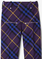 Details for (W) Burberry 紫色格紋羊毛直筒休閒長褲 80783731