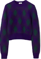 (Women) Burberry Purple Diamond Pattern Crewneck Short Sweater. 80785001 (Women) Burberry Purple Diamond Pattern Crewneck Short Sweater. 80785001