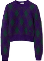 (W) Burberry Sweater Ungu Pola Berlian Crewneck Pendek. 80785001 Order (W) Burberry Sweater Ungu Pola Berlian Crewneck Pendek. 80785001