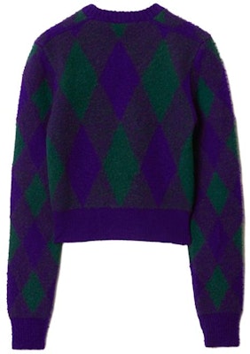 (W) 博柏利紫色钻石纹圆领短款毛衣. 80785001 Lookbook (W) 博柏利紫色钻石纹圆领短款毛衣. 80785001