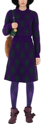 (W) 博柏利紫色钻石纹圆领短款毛衣. 80785001 Shop (W) 博柏利紫色钻石纹圆领短款毛衣. 80785001