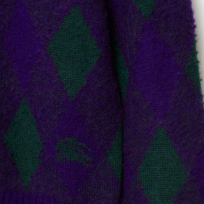 (W) 博柏利紫色钻石纹圆领短款毛衣. 80785001 Cheap (W) 博柏利紫色钻石纹圆领短款毛衣. 80785001