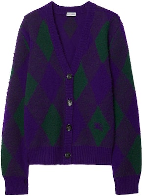 (W) Burberry 紫色幾何圖案針織長袖休閒毛衣。 80769541 Buy (W) Burberry 紫色幾何圖案針織長袖休閒毛衣。 80769541