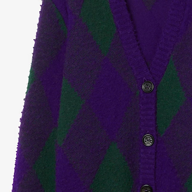 Purchase (W) Burberry 紫色幾何圖案針織長袖休閒毛衣。 80769541