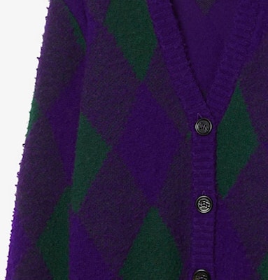 (W) Burberry 紫色幾何圖案針織長袖休閒毛衣。 80769541 Purchase (W) Burberry 紫色幾何圖案針織長袖休閒毛衣。 80769541