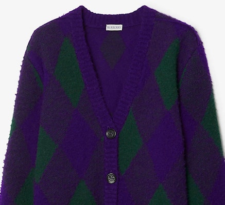 (W) Burberry 紫色幾何圖案針織長袖休閒毛衣。 80769541 Sizing (W) Burberry 紫色幾何圖案針織長袖休閒毛衣。 80769541