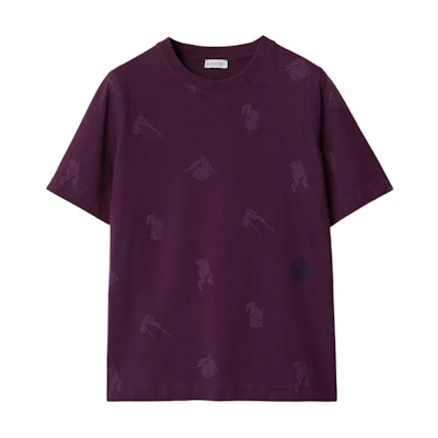 (Women) Burberry Purple Printed Equestrian Knight Short-Sleeve T-Shirt. 80929331