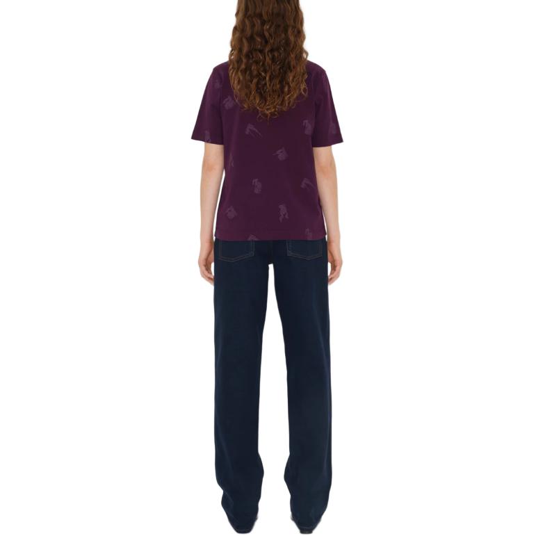 (Women) Burberry  Purple Printed Equestrian Knight Short-Sleeve T-Shirt. 80929331 圖 6