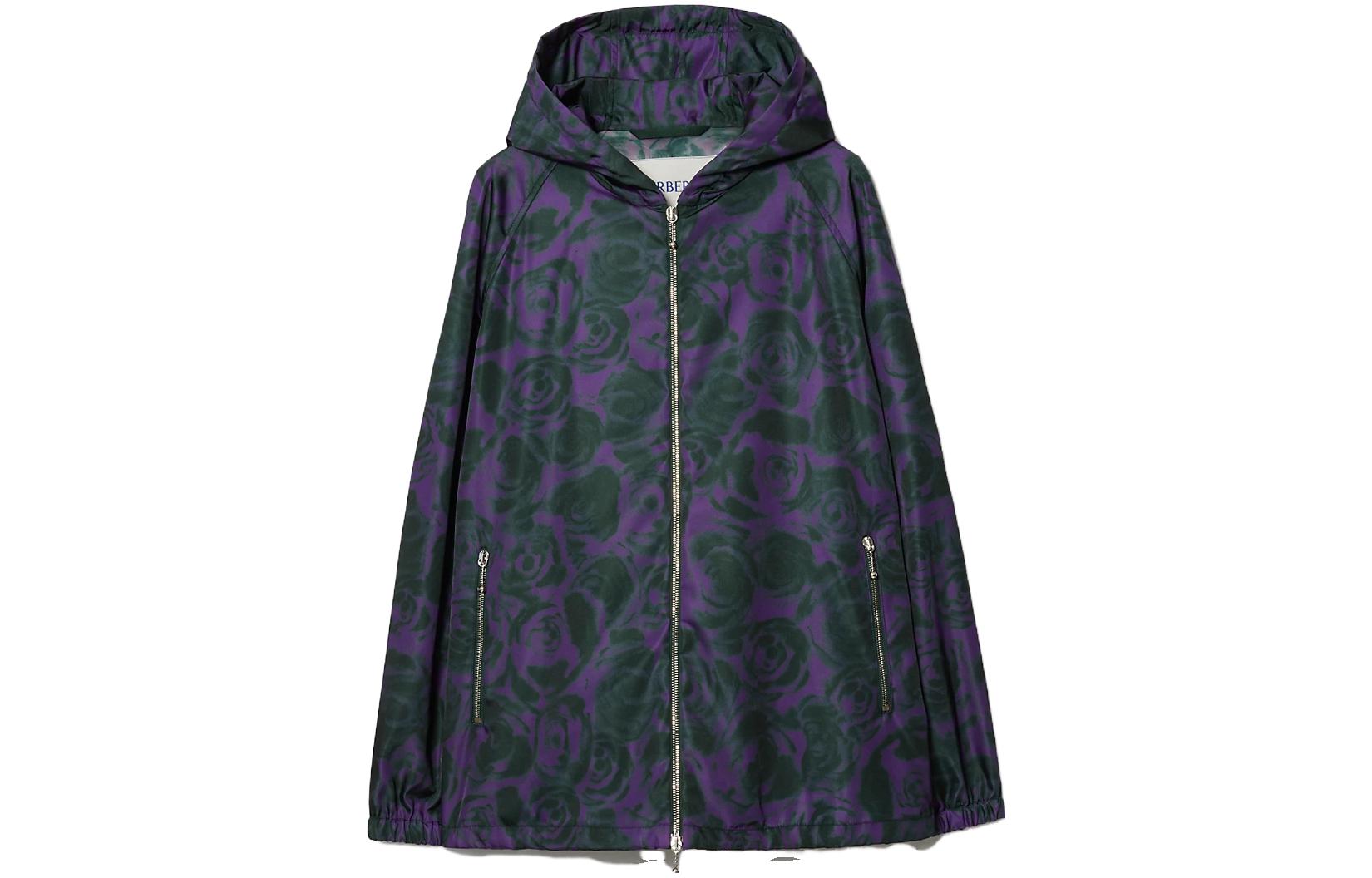 (Women) Burberry  Purple Rose Print Hooded Jacket. 80790131 圖 2