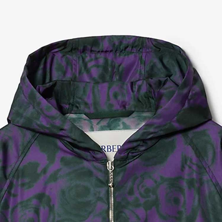 (Women) Burberry  Purple Rose Print Hooded Jacket. 80790131 圖 3