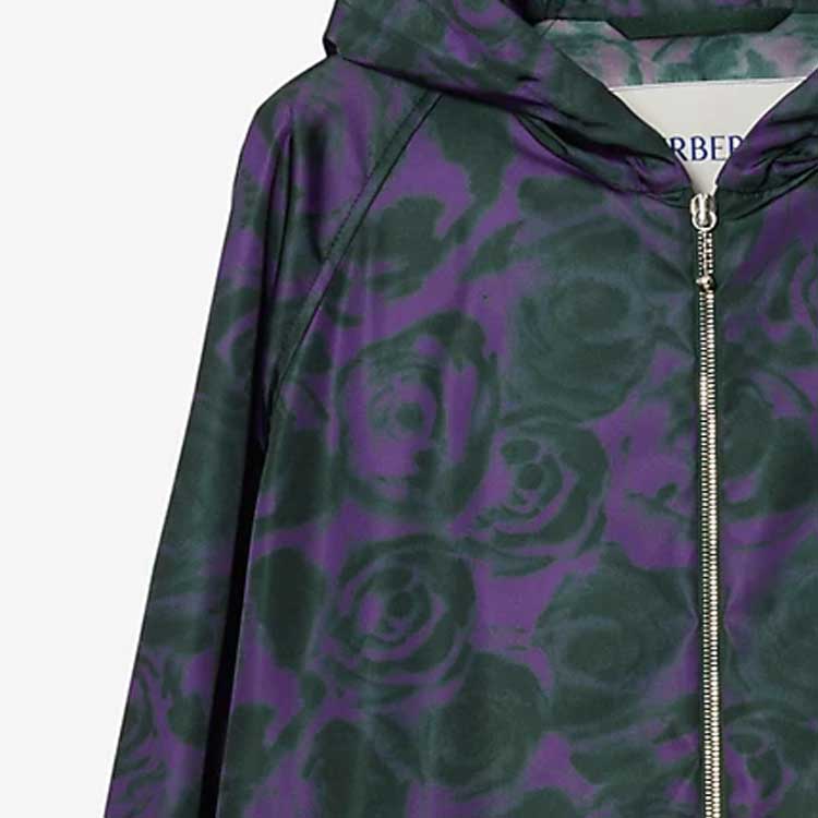 (Women) Burberry  Purple Rose Print Hooded Jacket. 80790131 圖 4