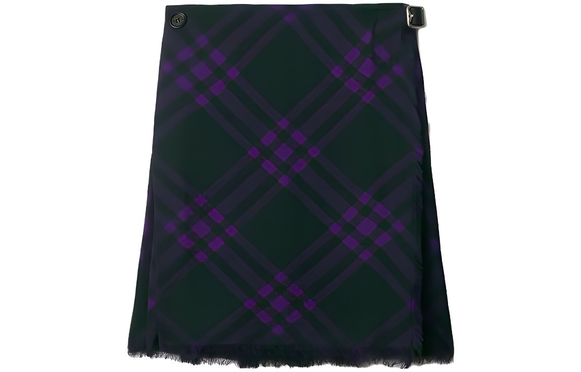 (Women) Burberry  Purple Silk Check Mini Skirt 80772431