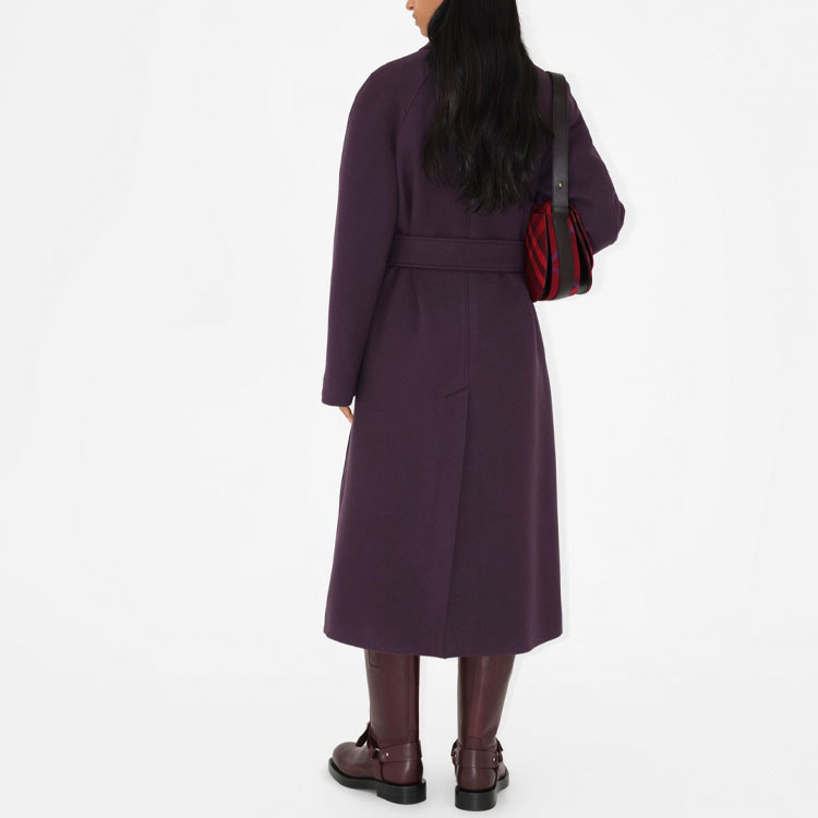 Purchase (W) Burberry 紫色單排扣翻領休閒大衣 80773581
