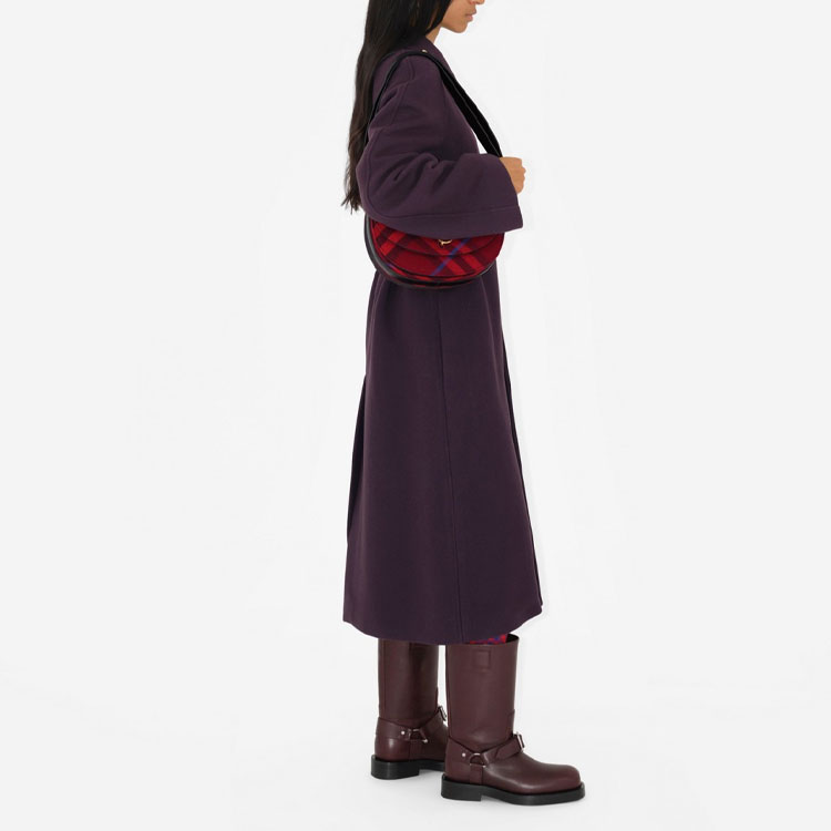 Details for (W) Burberry 紫色單排扣翻領休閒大衣 80773581