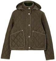 (Women) Burberry Quilted Cotton Jacket Khaki Green Color. 80749061 (Women) Burberry Quilted Cotton Jacket Khaki Green Color. 80749061