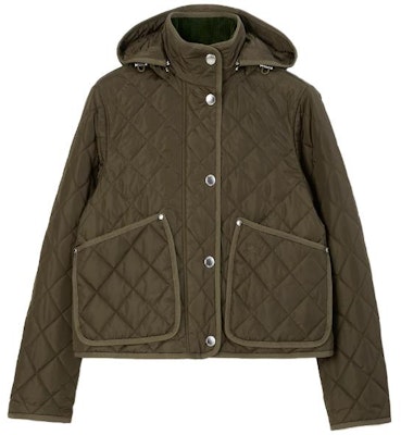 (Women) Burberry Quilted Cotton Jacket Khaki Green Color. 80749061 Order (Women) Burberry Quilted Cotton Jacket Khaki Green Color. 80749061