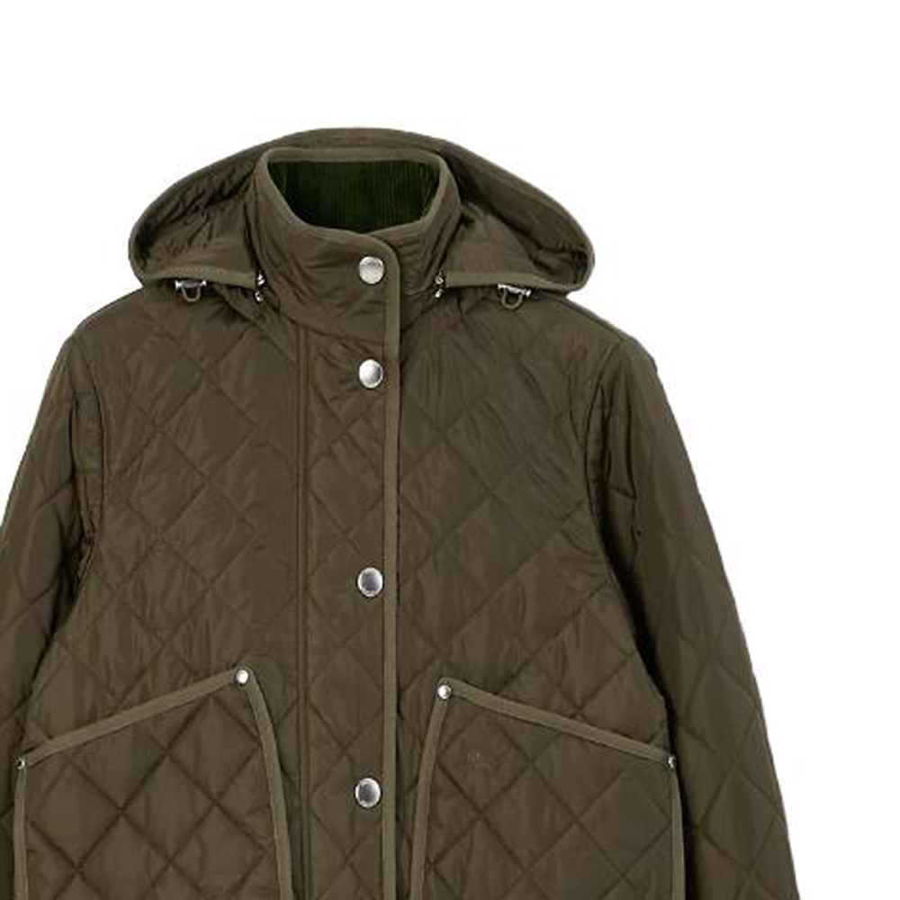 Details for (Women) Burberry  Quilted Cotton Jacket Khaki Green Color. 80749061