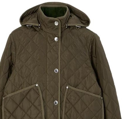 (Women) Burberry Quilted Cotton Jacket Khaki Green Color. 80749061 Details for (Women) Burberry Quilted Cotton Jacket Khaki Green Color. 80749061