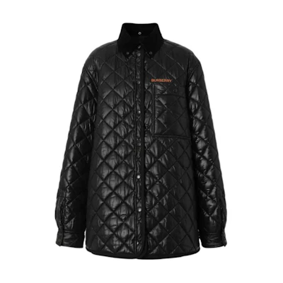 (Women) Burberry Quilted Cotton Jacket Long Sleeve Black 80623581