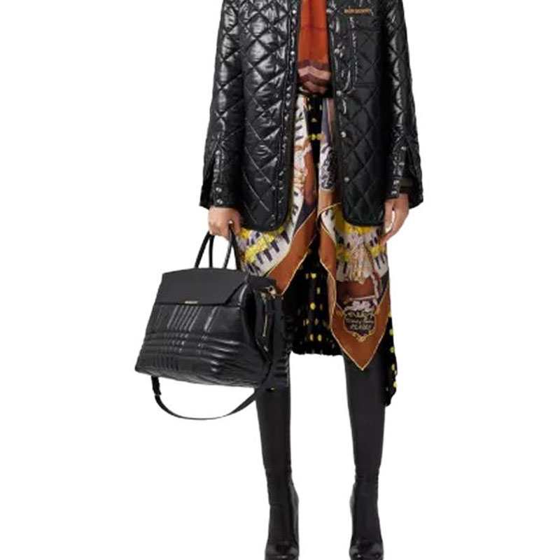 Shop (W) Chaqueta Burberry Acolchada de Algodón Manga Larga Negra 80623581