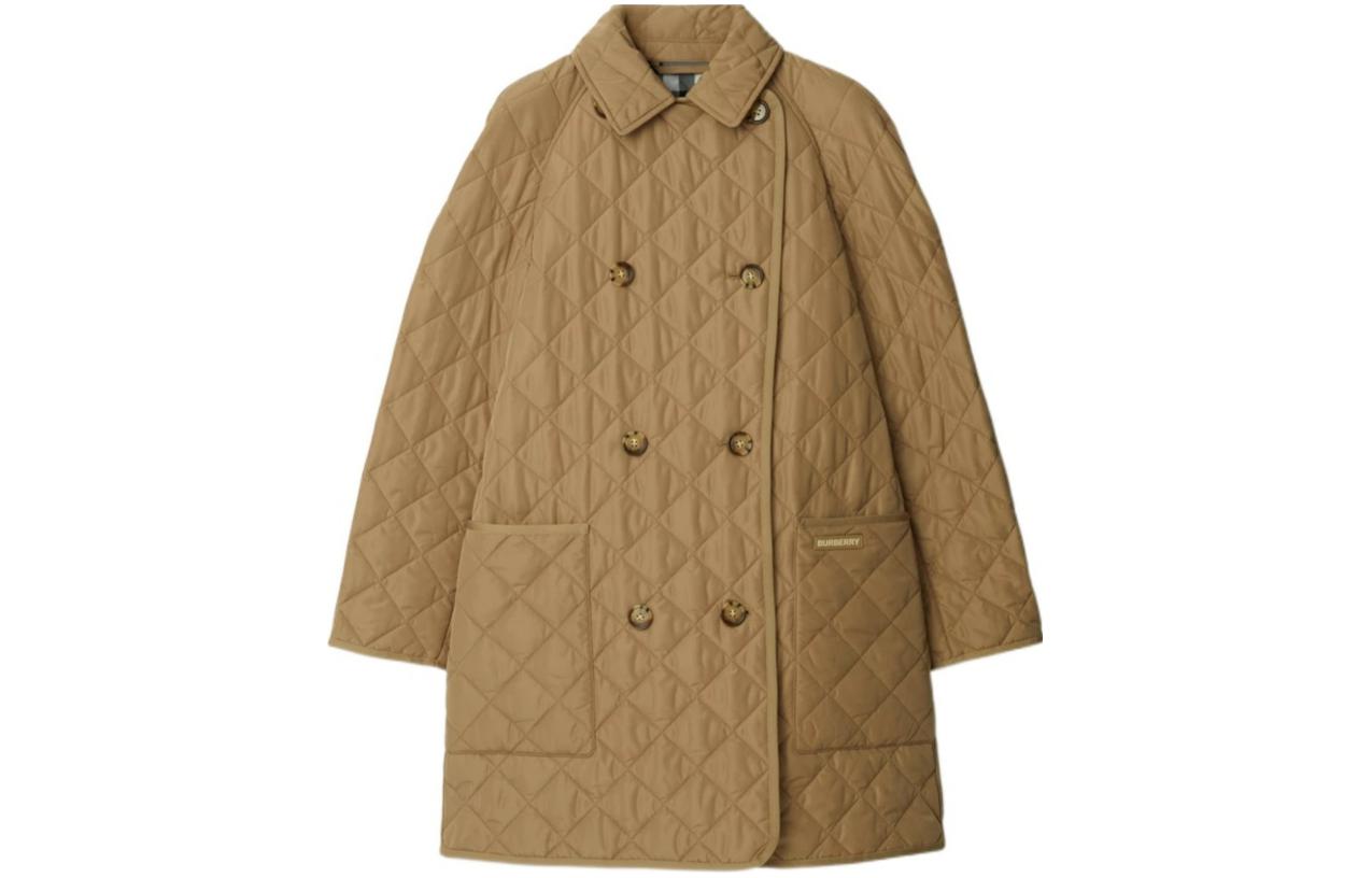 Order (W) 버버리 퀼팅 더블 브레스트 코튼 자켓 카멜 탄 80842001