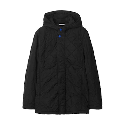 (Women) Burberry Quilted Hooded Jacket Solid Color Onyx Shade. 80839571