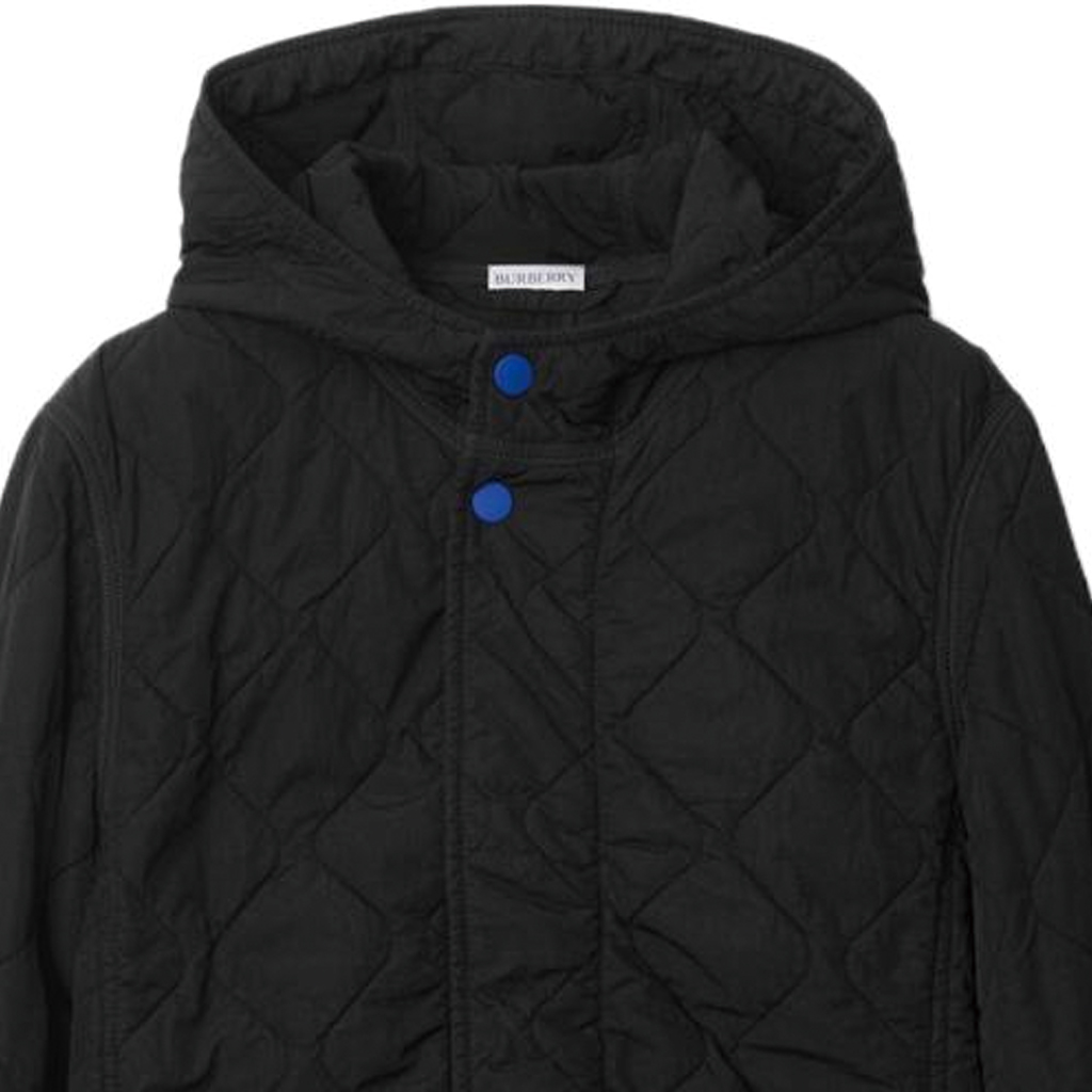 Sizing (W) Burberry 菱格連帽外套 單色黑灰色調. 80839571