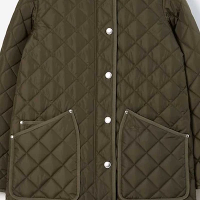 (W) Burberry 深軍卡其色絎縫尼龍帽夾克外套. 80745231 Purchase (W) Burberry 深軍卡其色絎縫尼龍帽夾克外套. 80745231