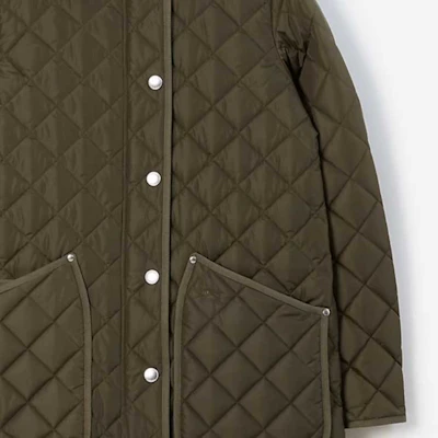 (W) Burberry 深軍卡其色絎縫尼龍帽夾克外套. 80745231 Details for (W) Burberry 深軍卡其色絎縫尼龍帽夾克外套. 80745231