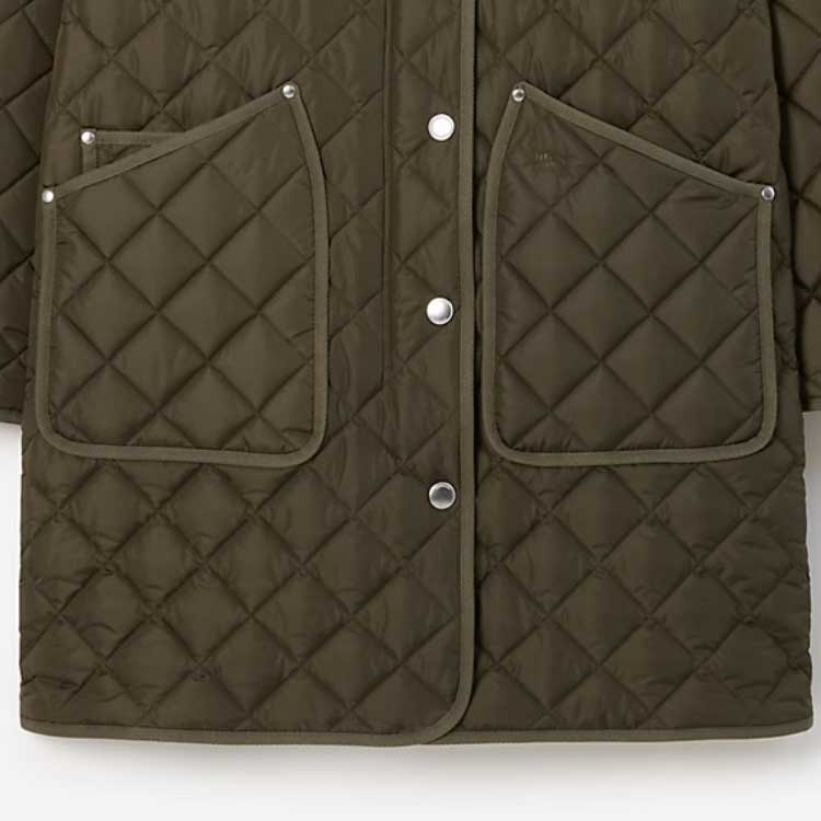 Sizing (W) Burberry 深軍卡其色絎縫尼龍帽夾克外套. 80745231