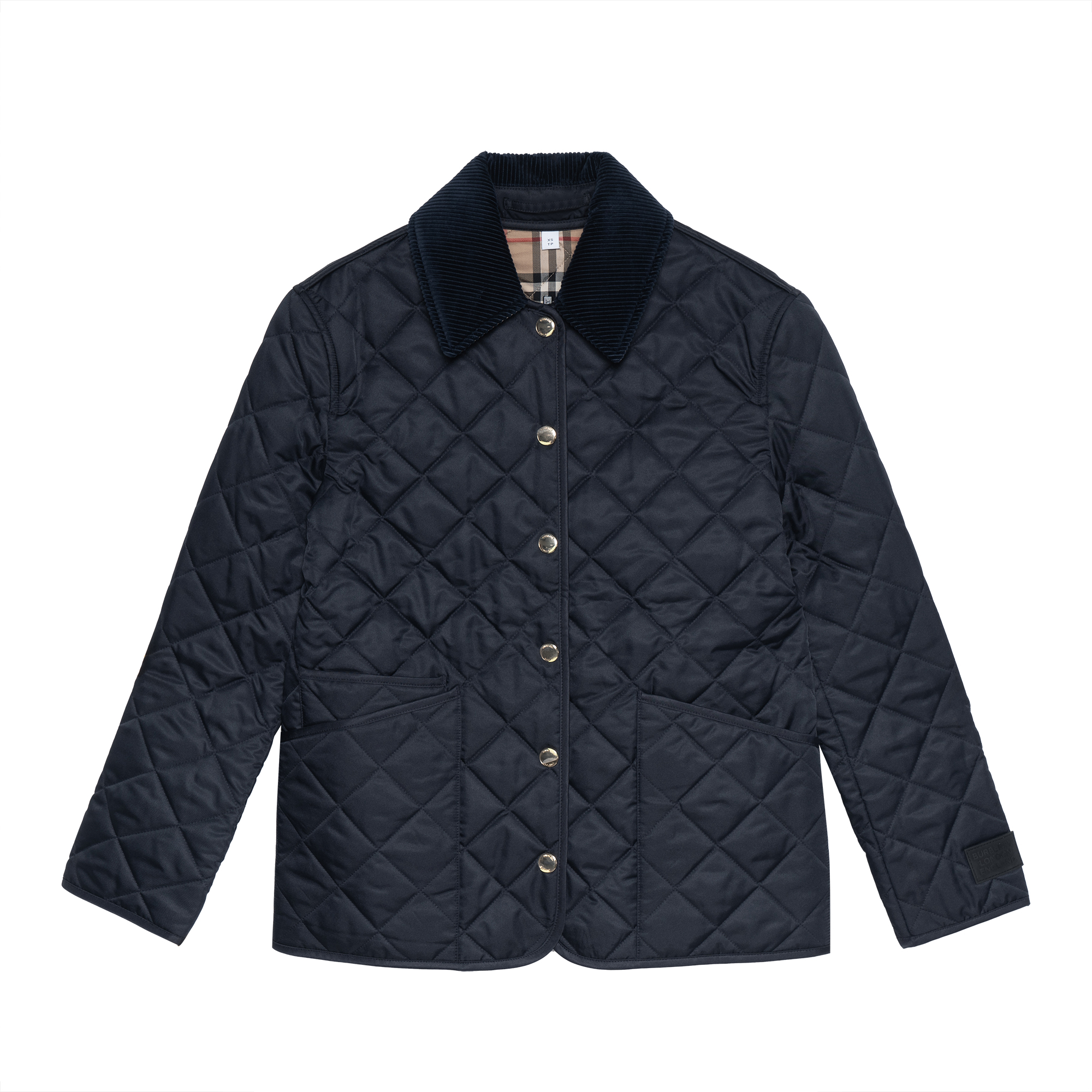 (Women) Burberry  Quilted Single-Breasted Jacket Navy Blue FW22. 80498721