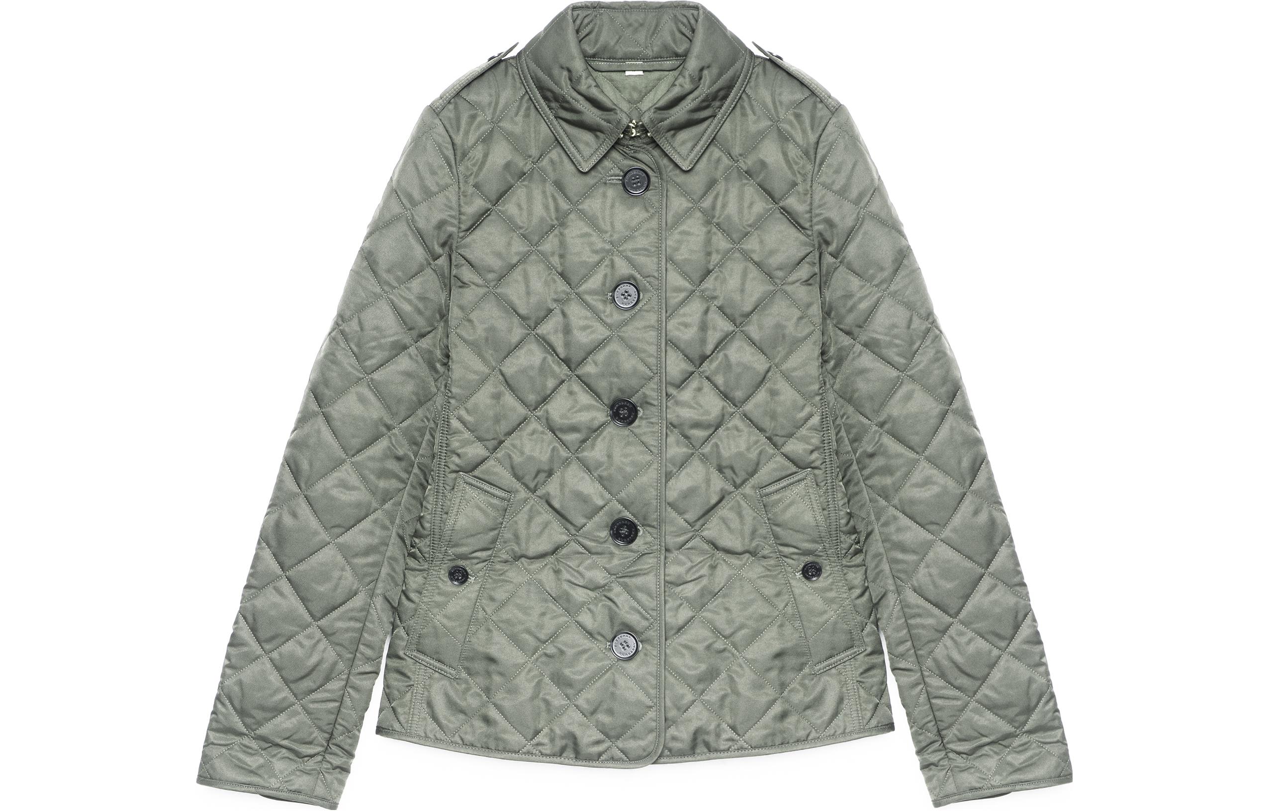 (Women) Burberry  Quilted Single-Breasted Zip Jacket Olive Green 80530471 圖 2