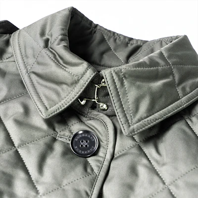 (W) Burberry Jaket Quilt Single-Breasted Zip Hijau Zaitun 80530471 Details for (W) Burberry Jaket Quilt Single-Breasted Zip Hijau Zaitun 80530471