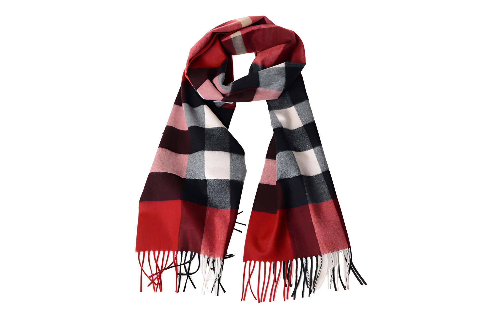 (Women) Burberry  Red Check Cashmere Scarf 3953995