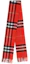Order (W) Burberry Syal Wol Merah Motif Kotak dengan Rumbai 8077883A4587