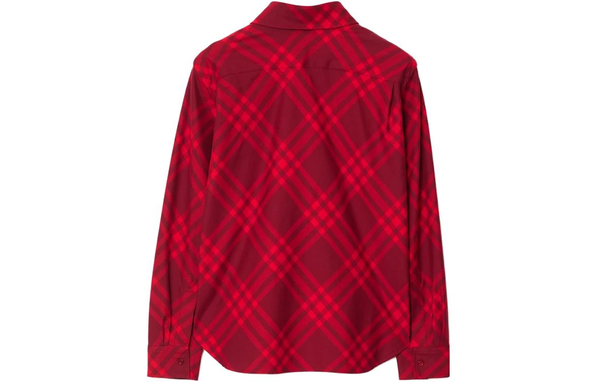 (Women) Burberry  Red Check Long Sleeve Button-Down Shirt 80776721 圖 3