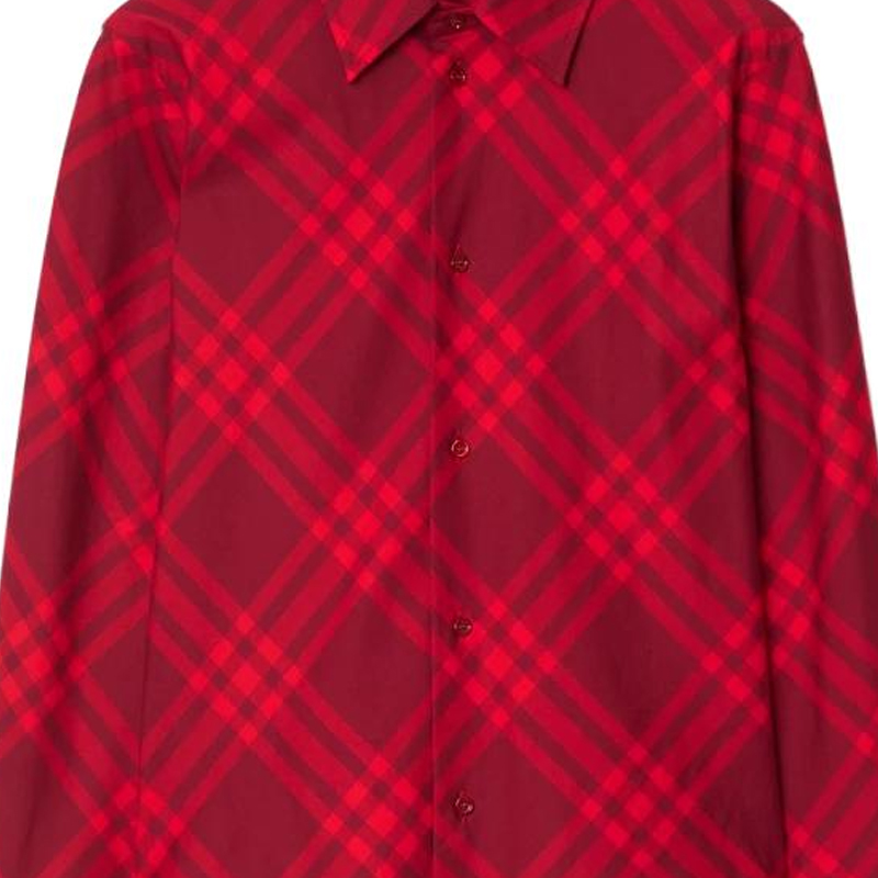 (Women) Burberry  Red Check Long Sleeve Button-Down Shirt 80776721 圖 8