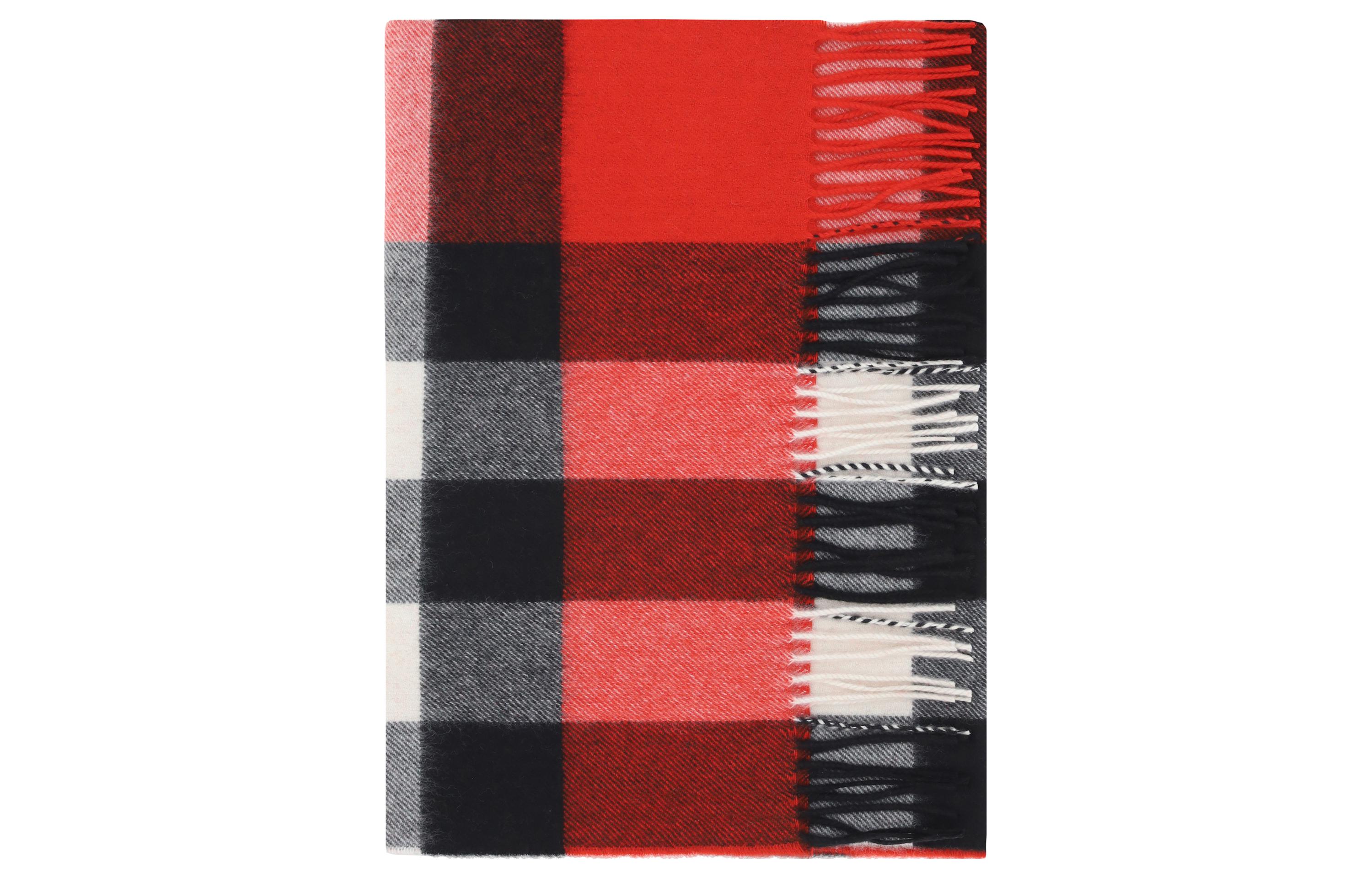(Women) Burberry  Red Check Pattern Tassel Knit Scarf. 8077894A4587 圖 3
