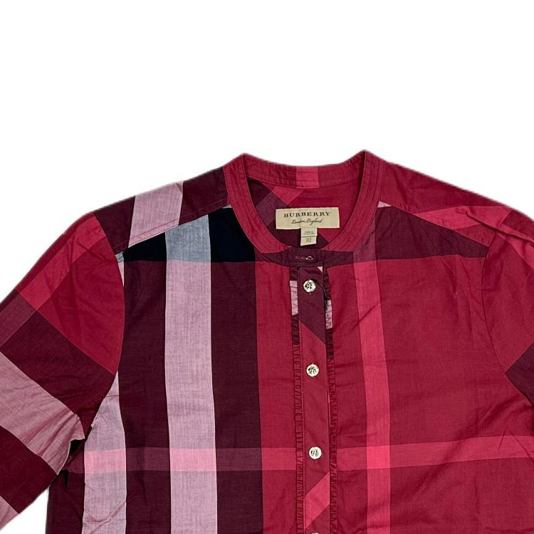 (Women) Burberry  Red Checkered Long-Sleeve Button-Up Shirt 40178141 圖 5