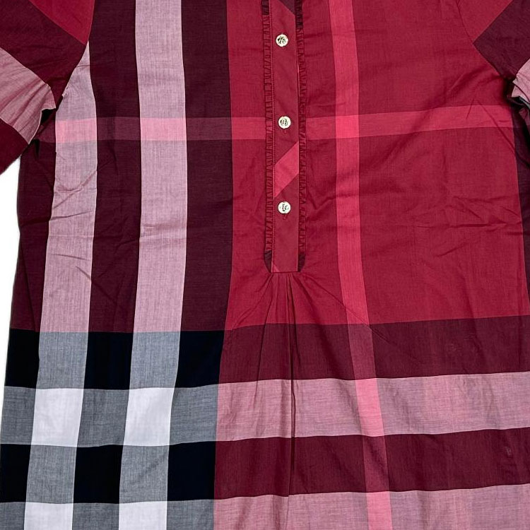 (Women) Burberry  Red Checkered Long-Sleeve Button-Up Shirt 40178141 圖 6