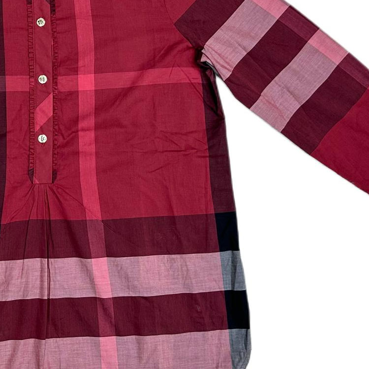 (Women) Burberry  Red Checkered Long-Sleeve Button-Up Shirt 40178141 圖 8